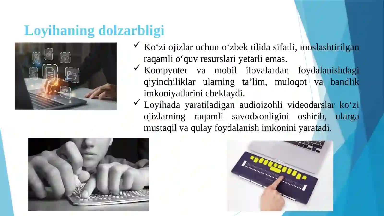 Ko`zi ojizlarni raqamli kompetensiyalarini rivojlantirish 2