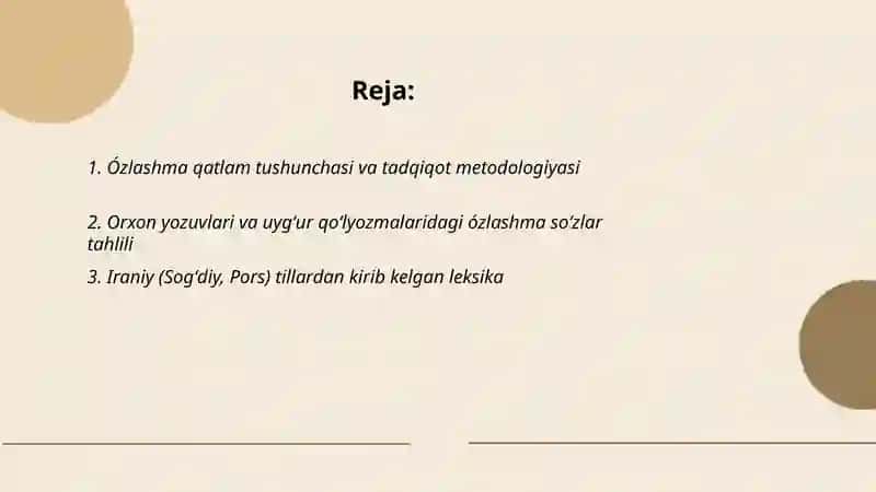 Qadimgi turkiy til leksikasi. Ózlashma qatlam 2
