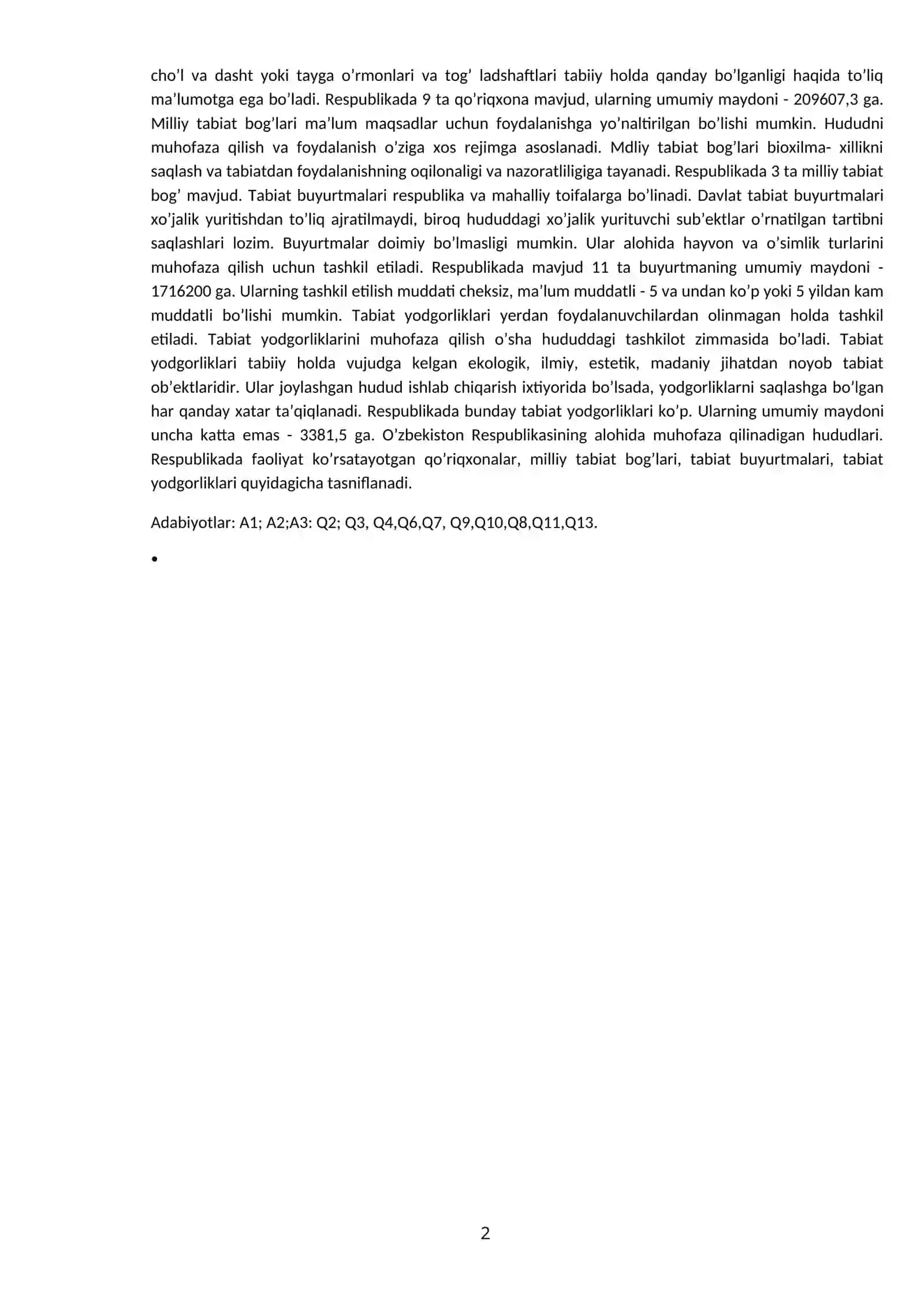 O'ZBEKISTON RESPUBLIKASINING TABIATDAN FOYDALANISHDAGI XALQARO HAMKORLIK 2