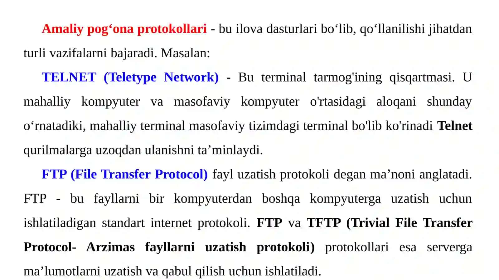 AMALIYPOG‘ONA PROTOKOLLARI VA XIZMATLARI 2