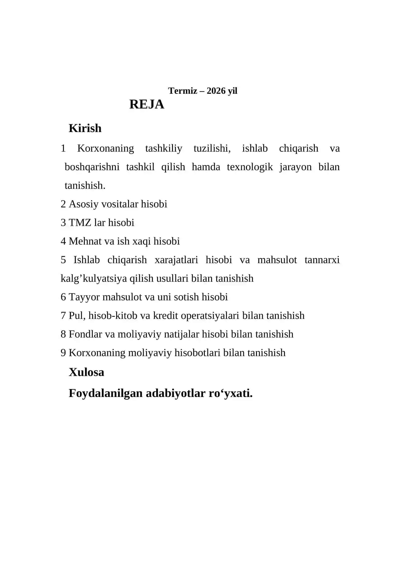 Malakaviy amaliyotamaliyoti bo‘yicha HISOBOT 2