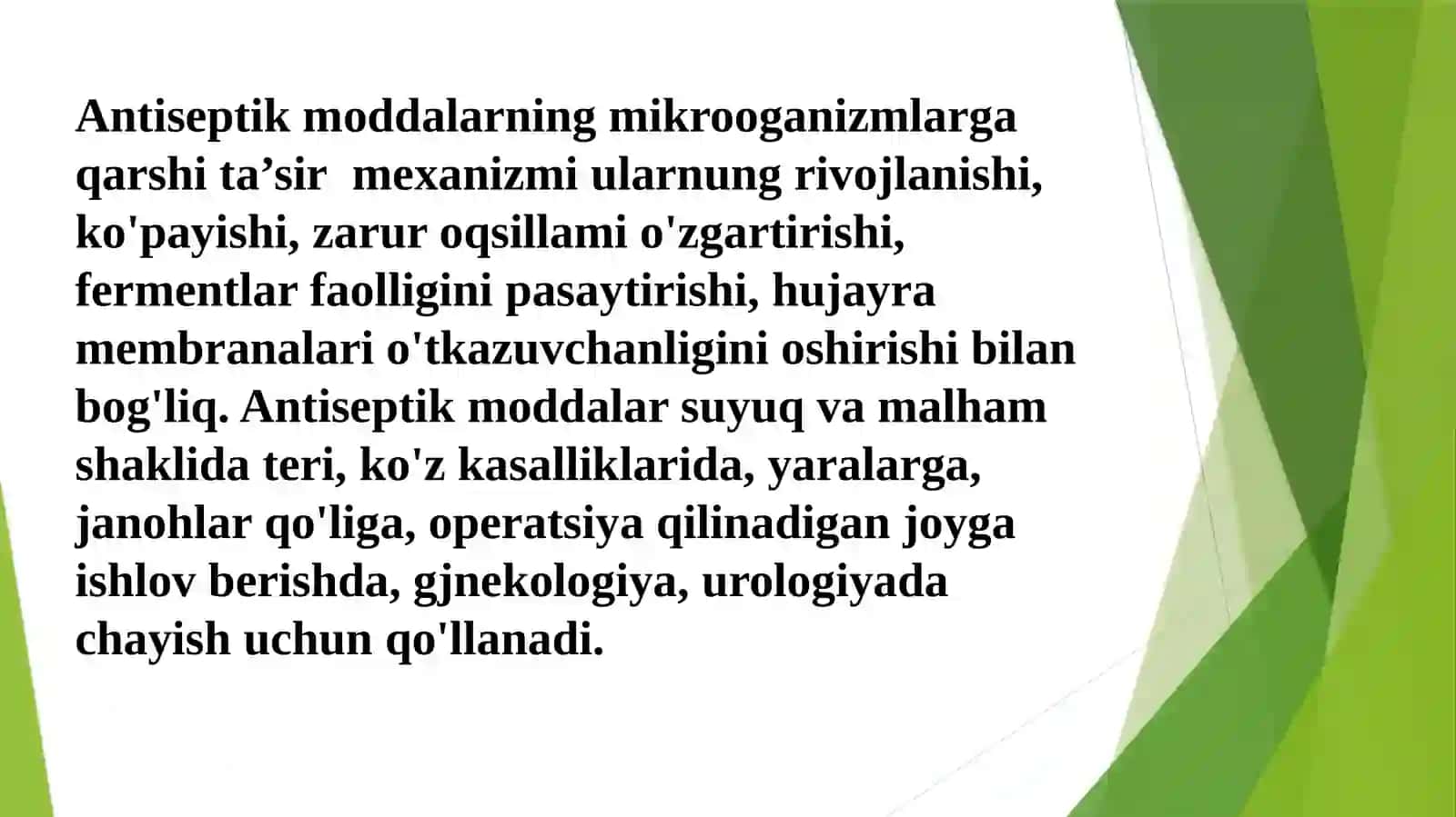 Antiseptik va dezinfeksiya lovçi moddalar 2