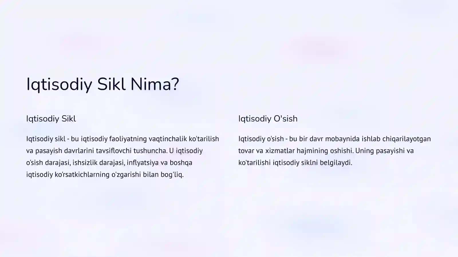 Iqtisodiy Sikl 2
