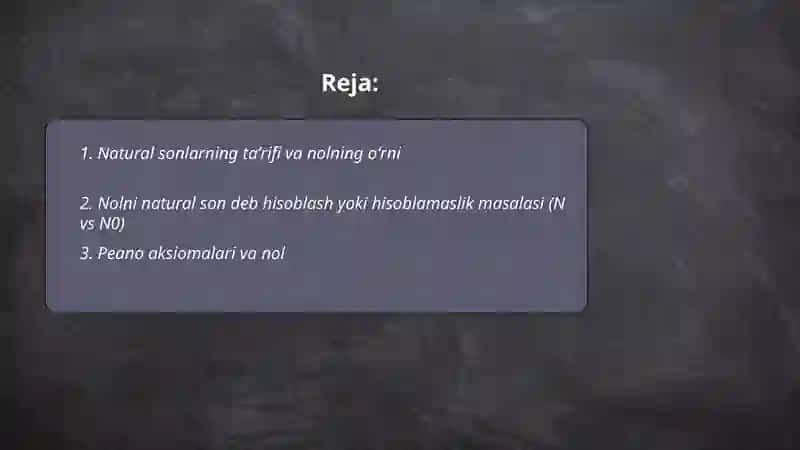 Natural son nol tushunchasi 2
