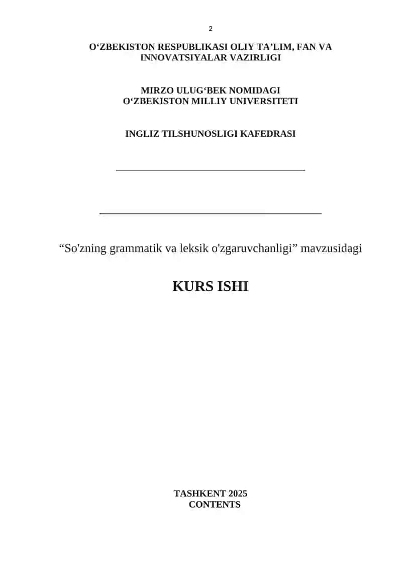 So'zning grammatik va leksik o'zgaruvchanligi 2