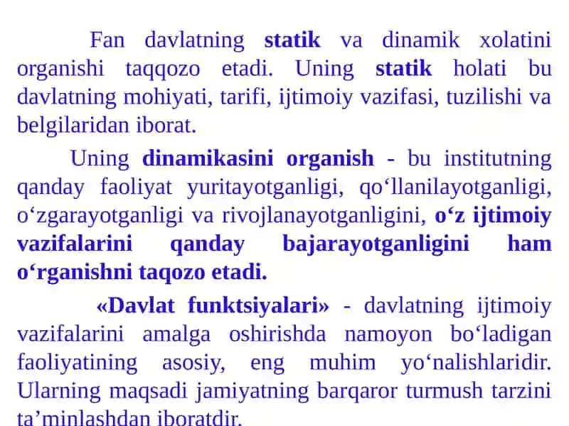 Davlatning Funktsiyalari 2