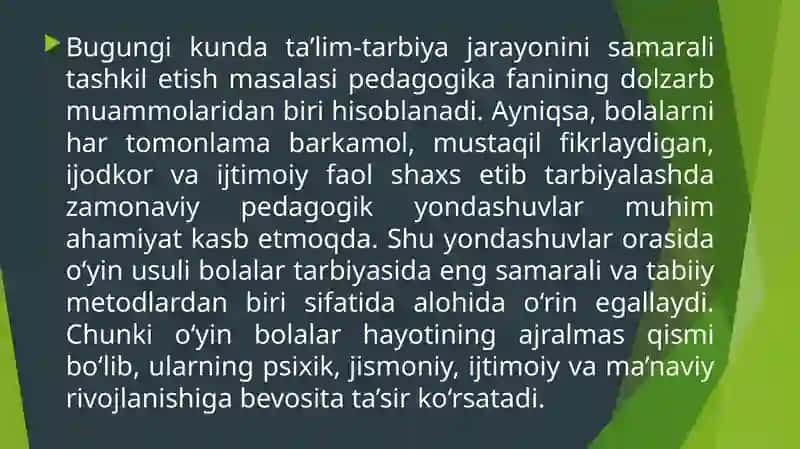 Bolalarni tarbiyalashda o‘yinlardan foydalanish 2