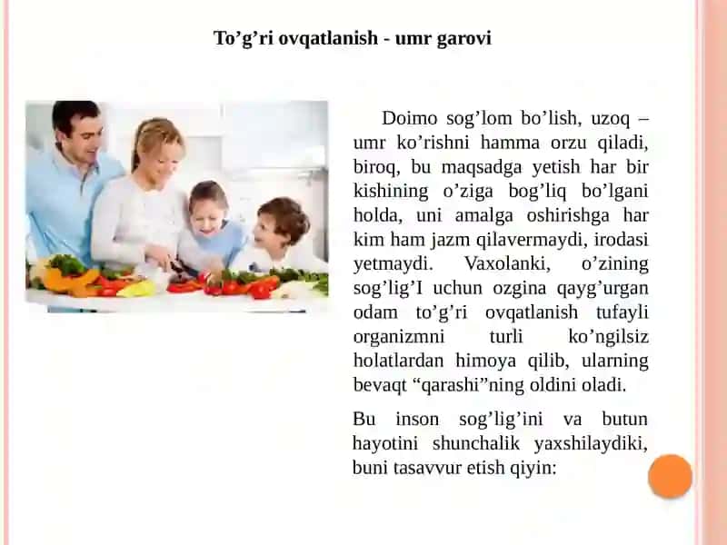 To’g’ri ovqatlanish 2