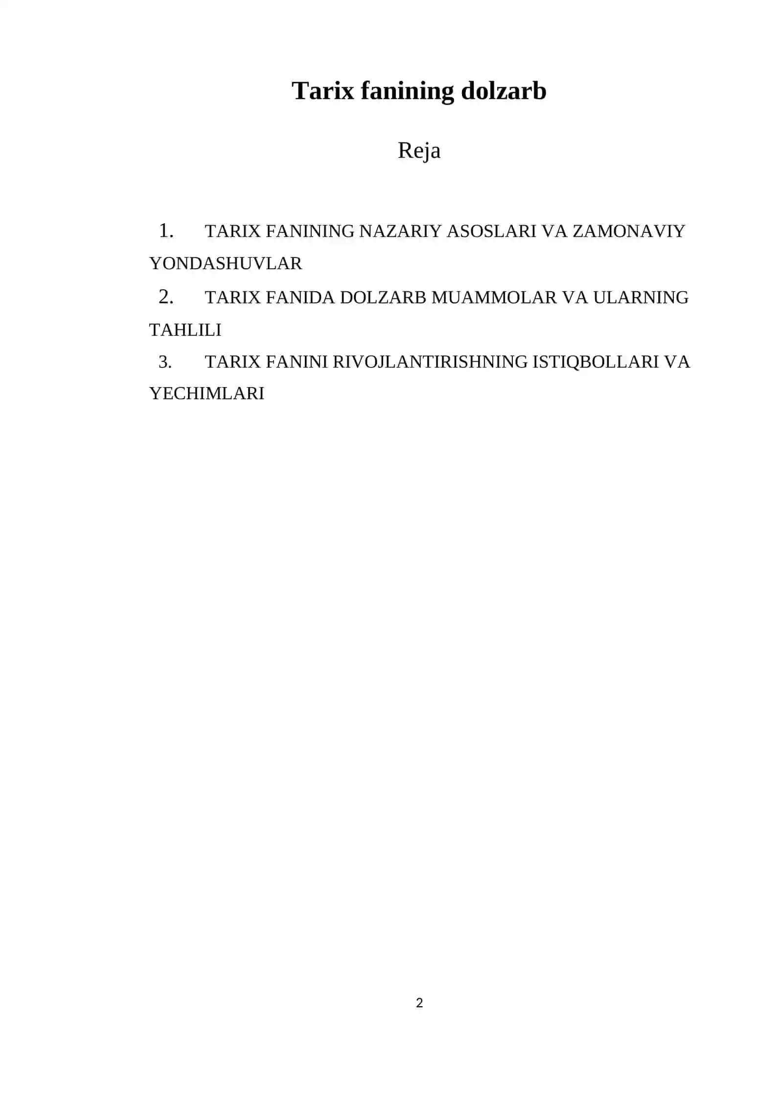 Tarix fanining dolzarb 2