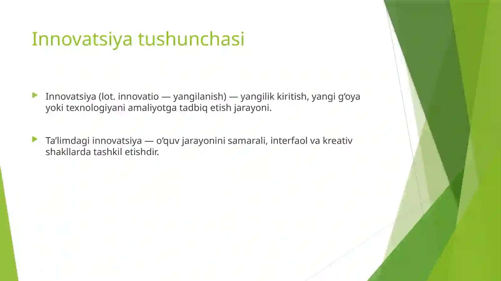 Innovatsion faoliyat tuzilmasi 2