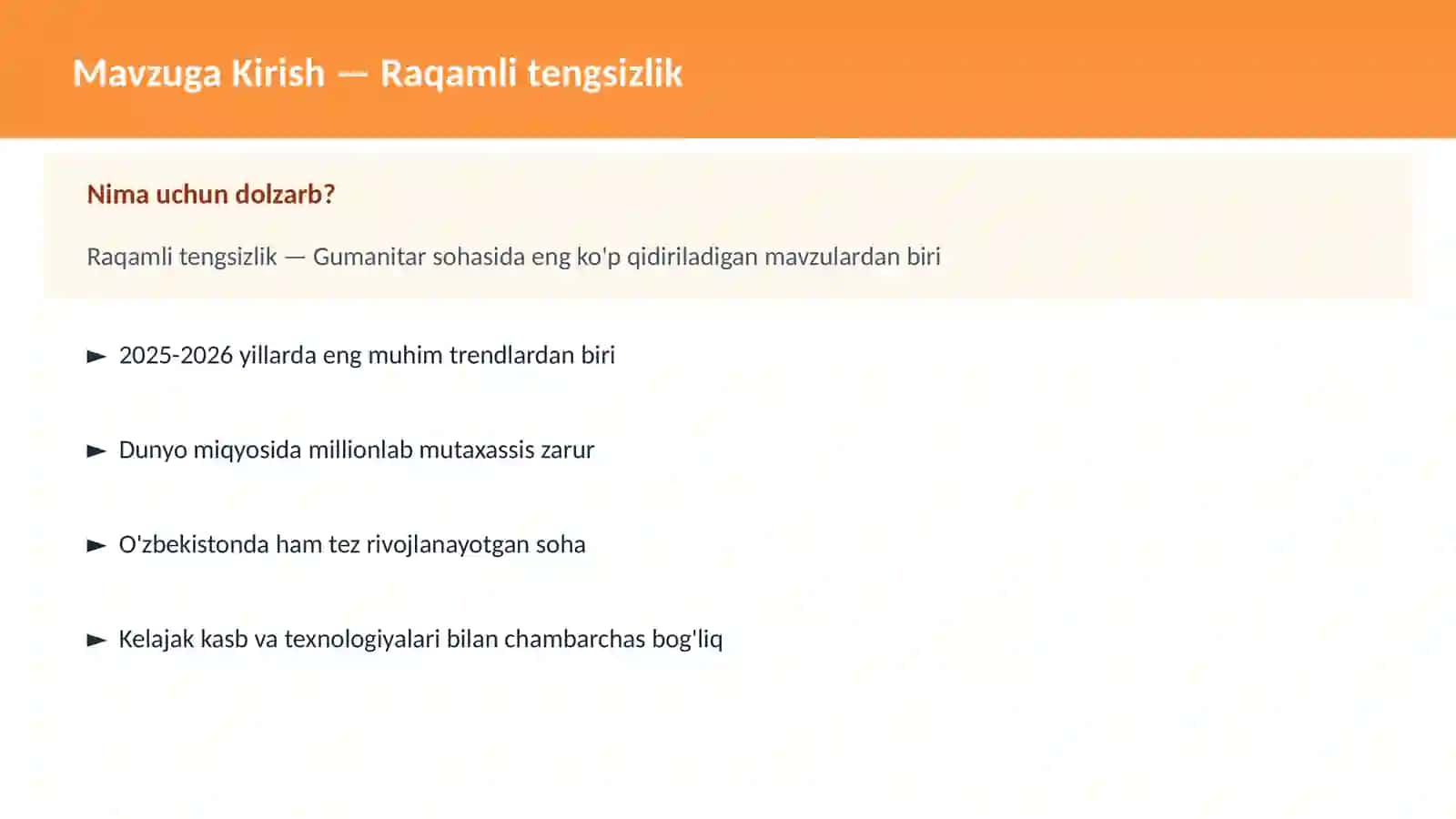 Raqamli tengsizlik 2