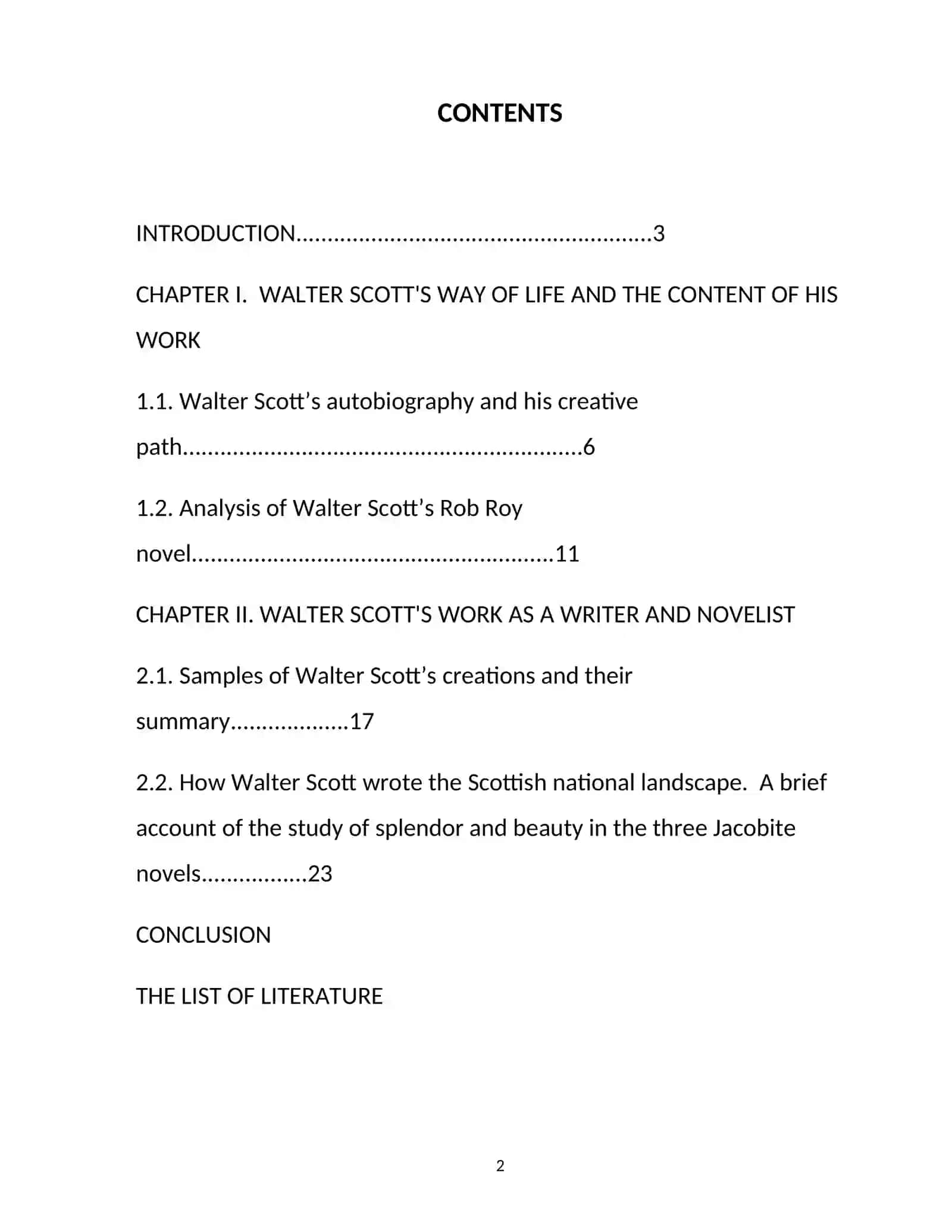 Course paper "The specificity of the poetics in Walter Scott’s historical novels" 2