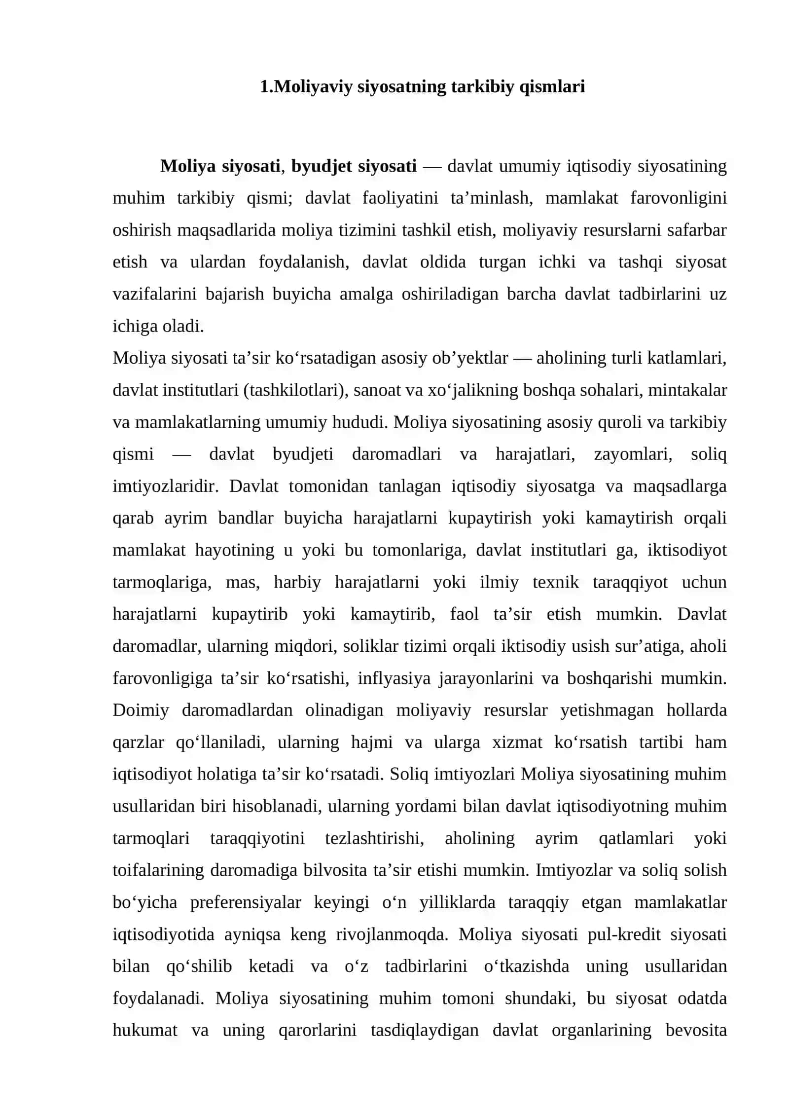 Moliyaviy Siyosatning Tarkibiy Qismlari 2