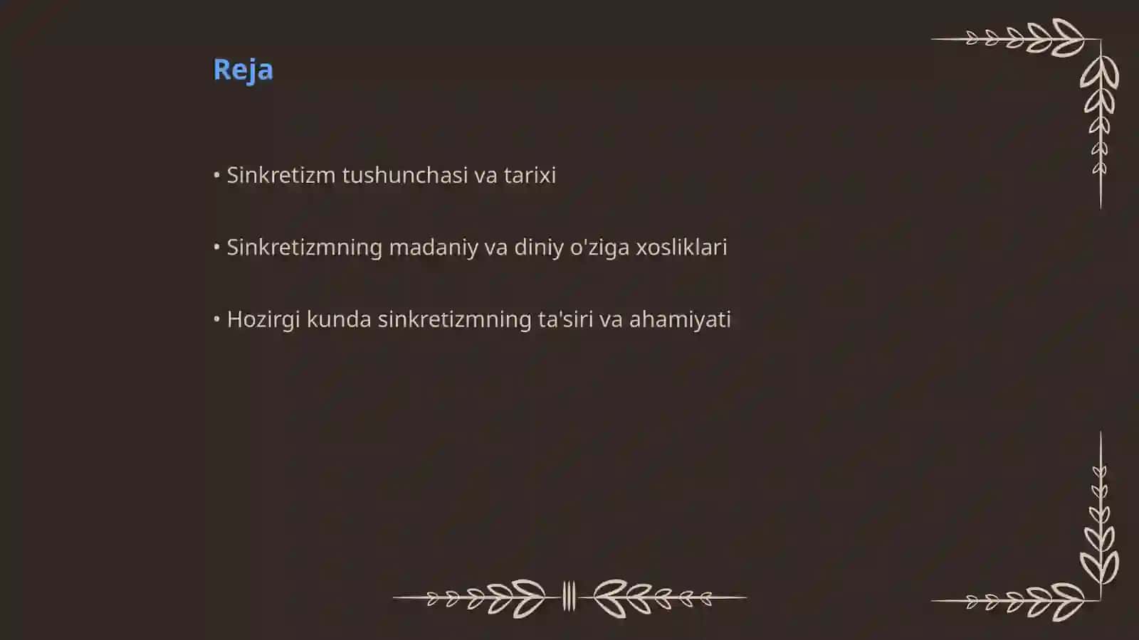 Sinkretizm masalasi va uning oʻrganilishi 2