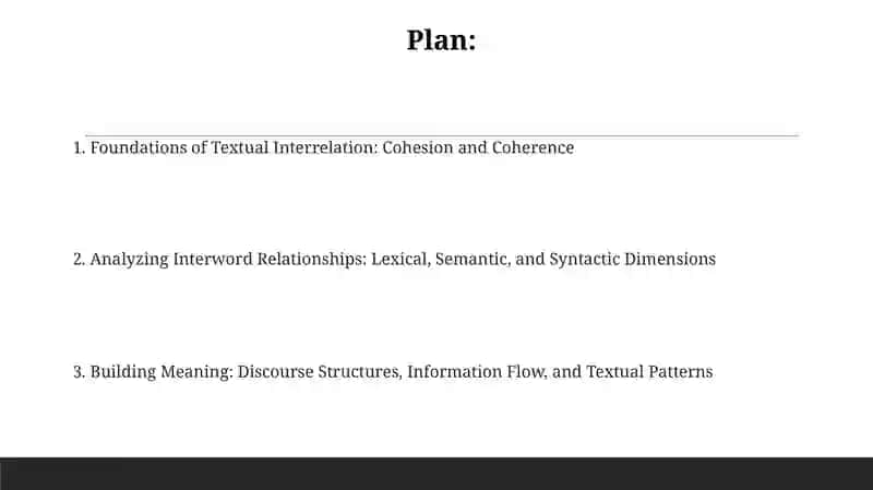 Interrelation of words in a text 2