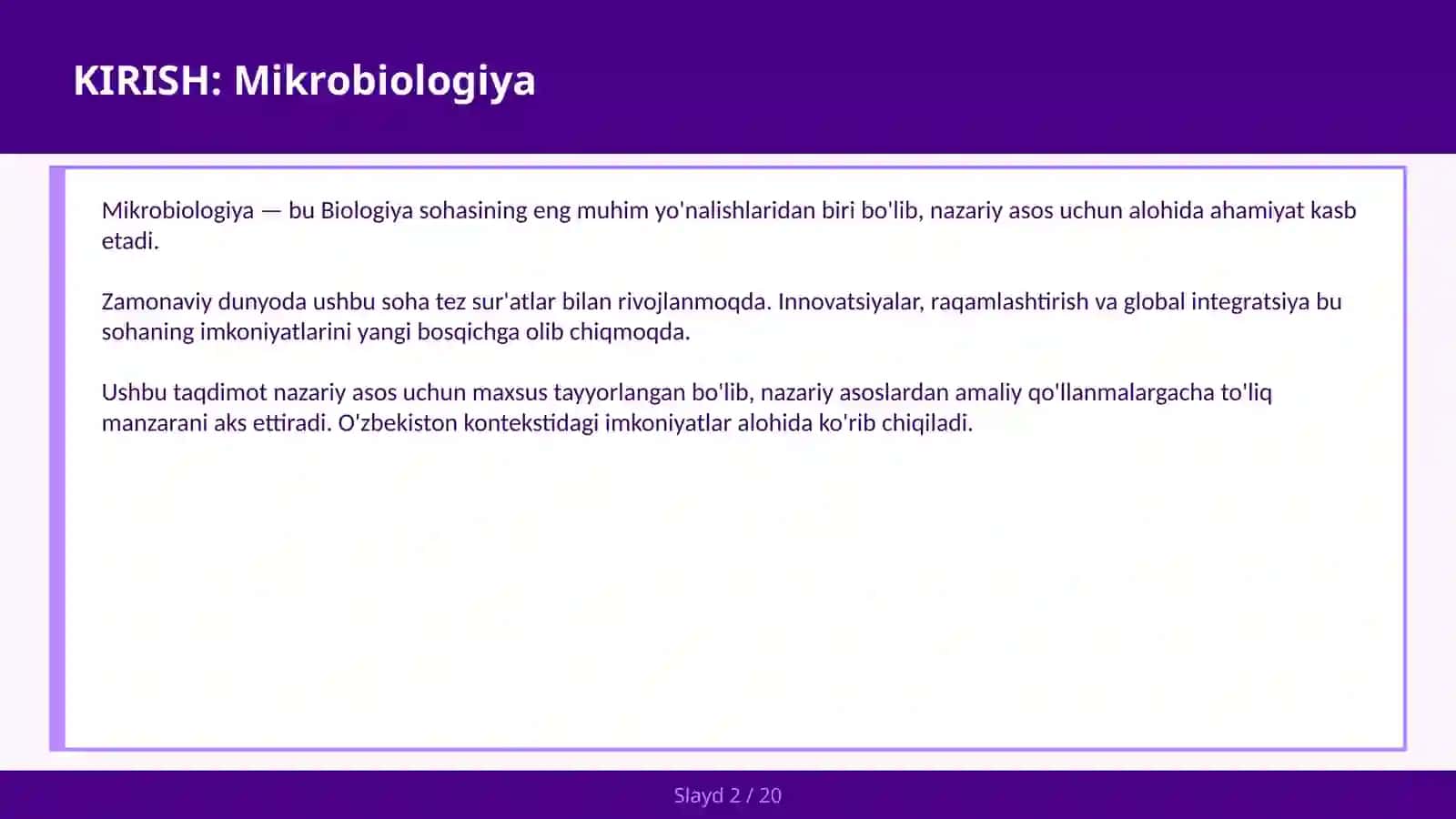 MIKROBIOLOGIYA - Bakteriya virus — nazariy asos 2