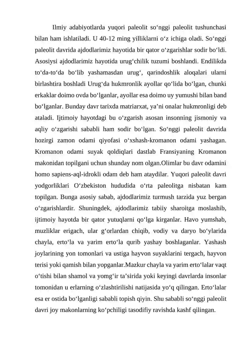 So’nggi paleolit davri yodgorliklari 2