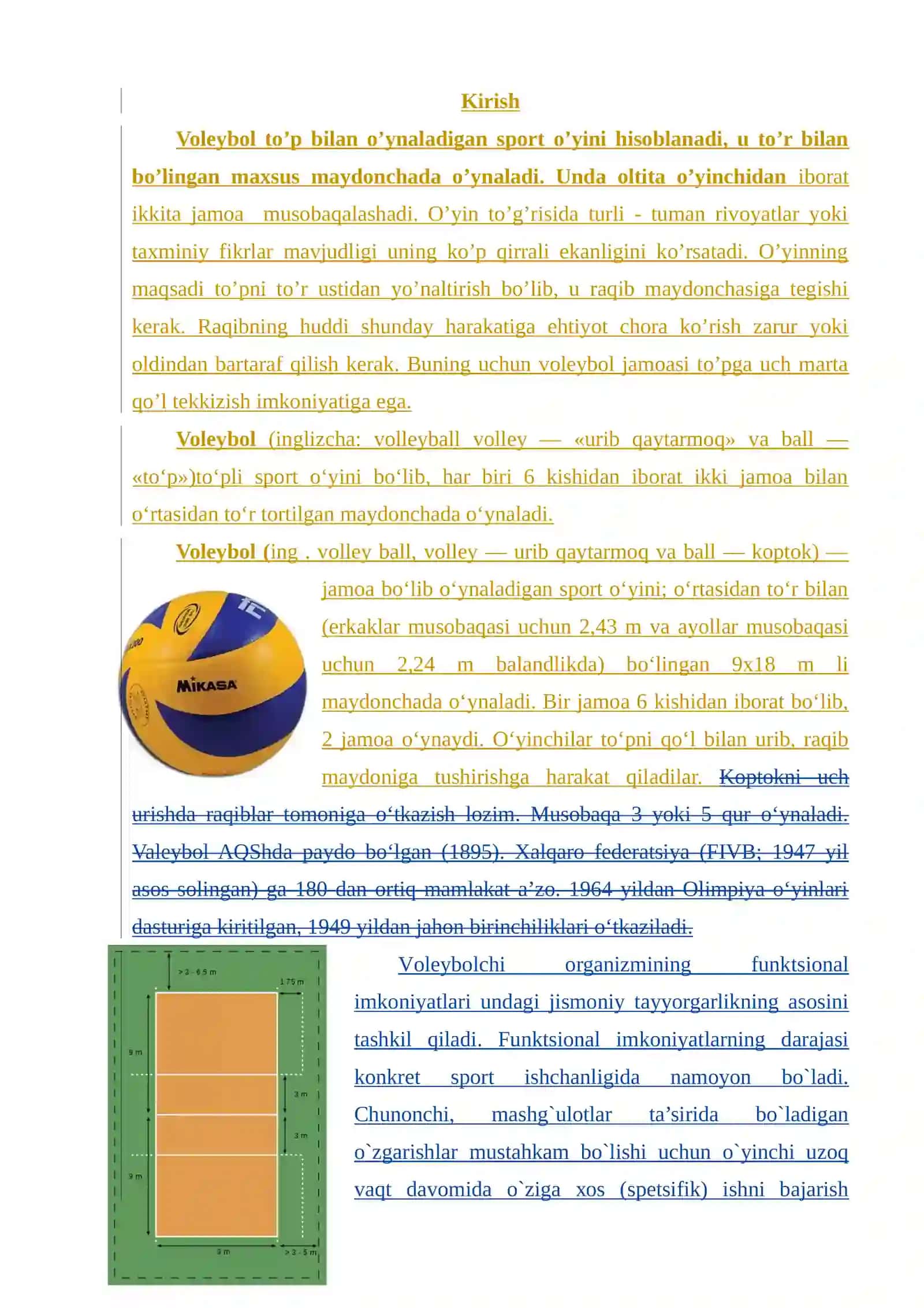 Voleybol o'yinini Olimpiadaga kiritilishi 2