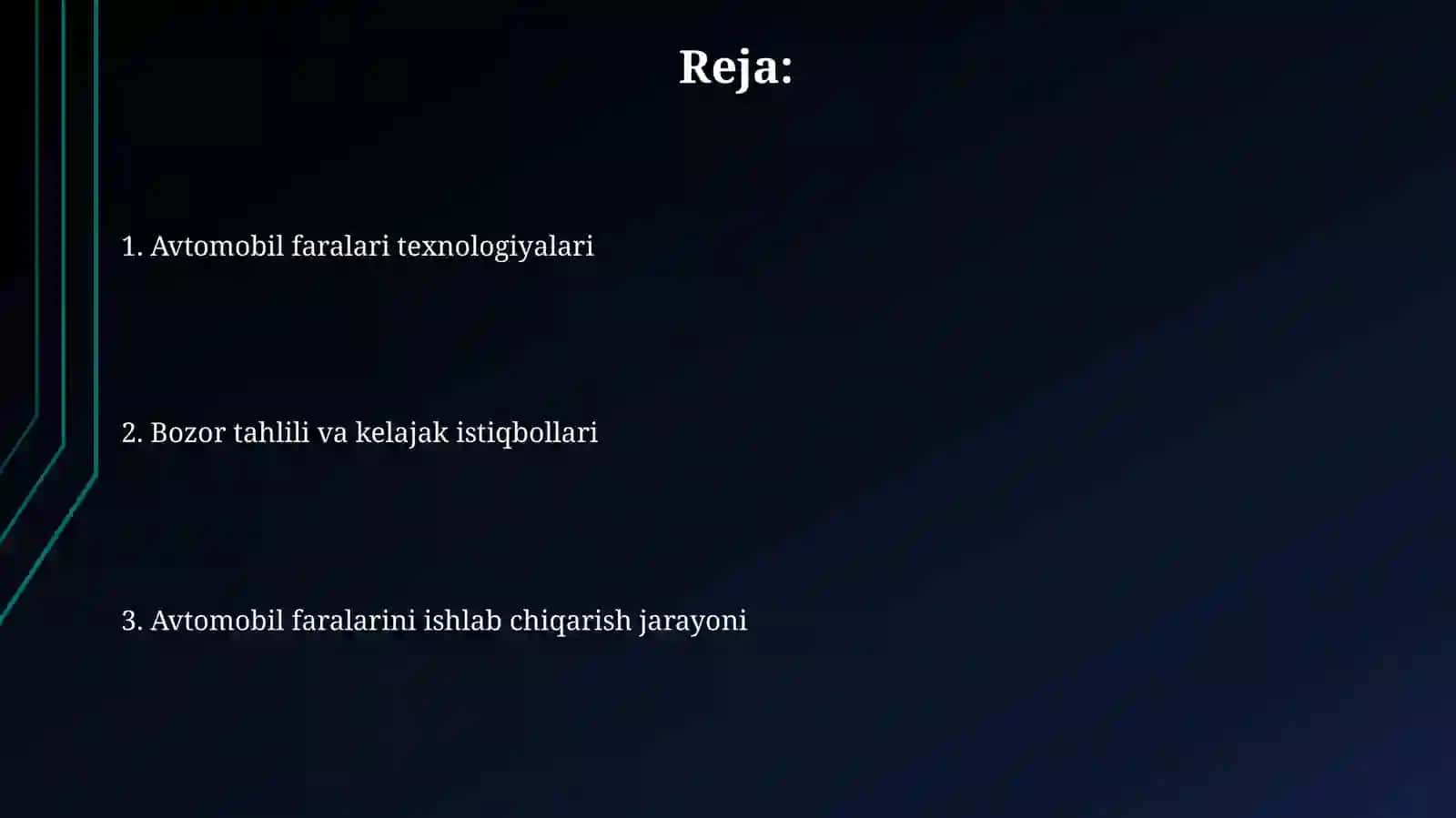 Avtomobil farasini ishlab chiqarish 2