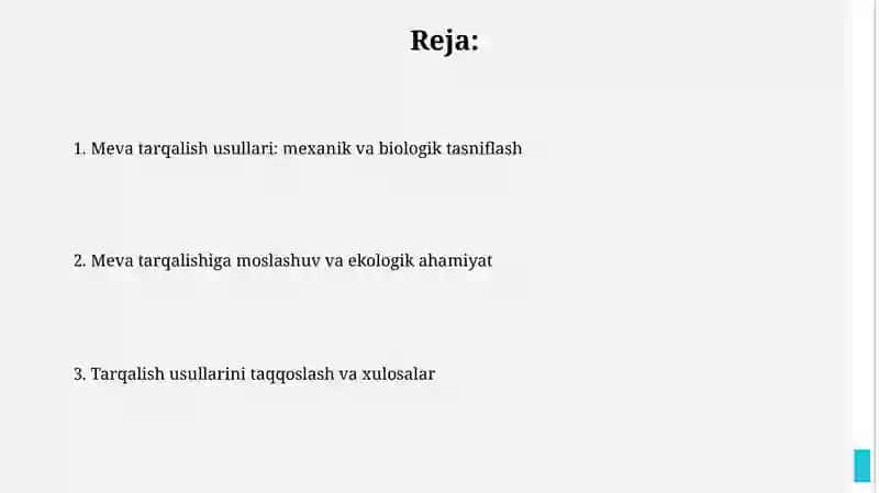 Meva tarqalishining mexanik usullari 2
