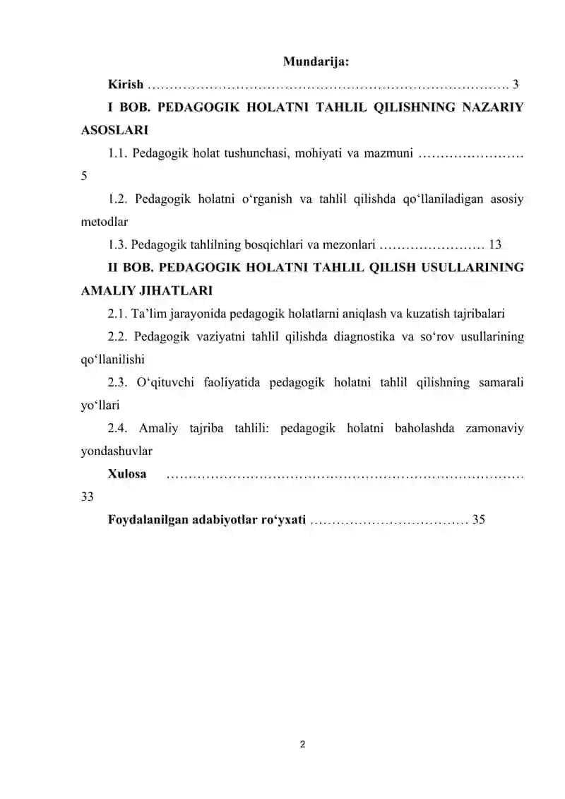 PEDAGOGIK HOLATNI TAHLIL QILISH USULLARI 2