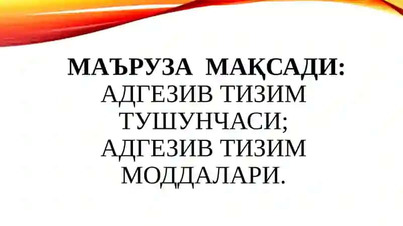 Адгезив тизим 2