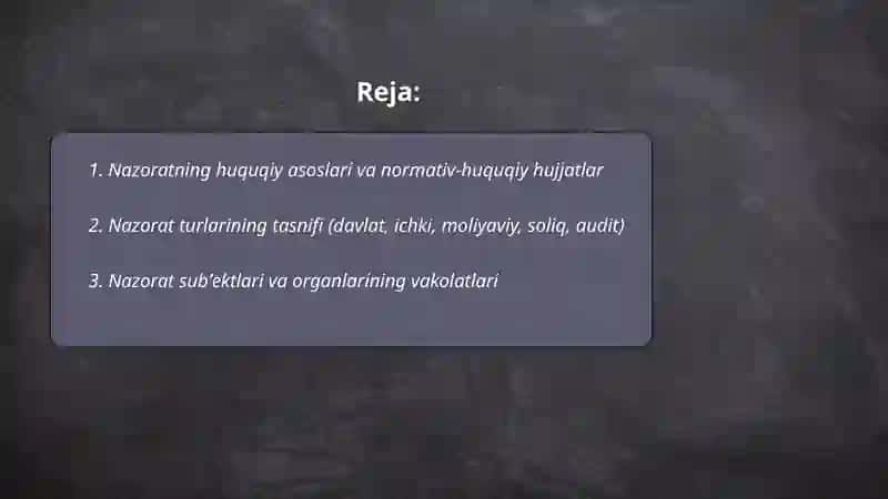 Xoʻjalik yurituvchi subʼektlar faoliyatini nazorat qilish tartibi 2