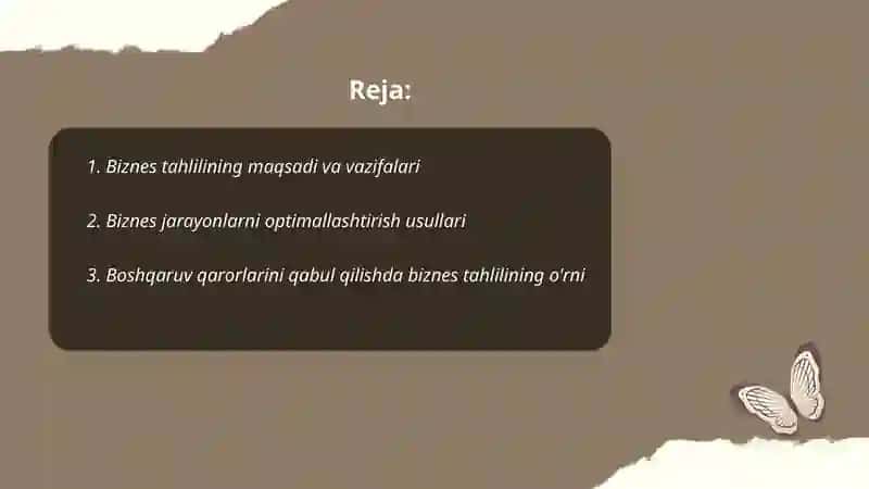 Biznes tahlili va uning usullari 2