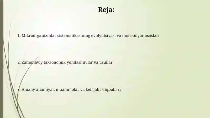 Mikroorganizmlarning zamonaviy sistematikasi 2