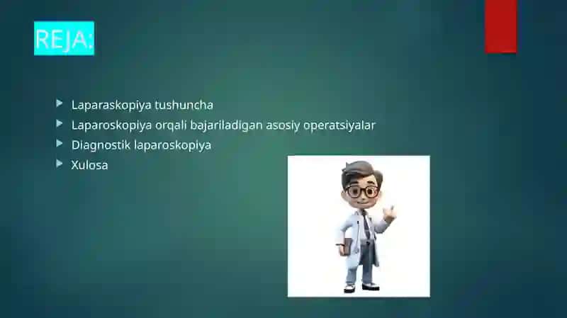 LAPARASKOPIYANING JARROHLIKDA QO`LLANISHI 2