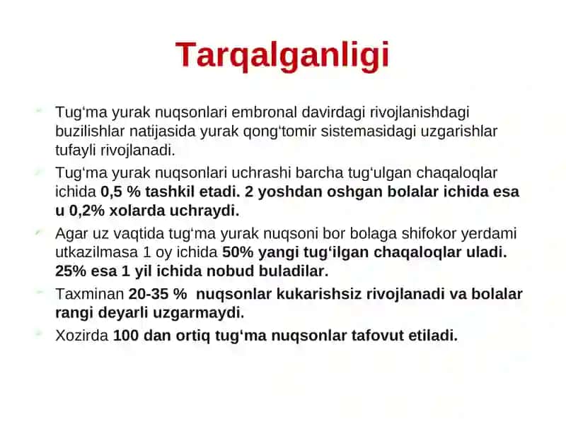Tug'ma yurak nuqsonlari 2