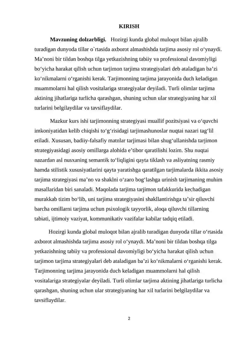 TARJIMA STRATEGIYALARI VA TAKTIKALARI 2