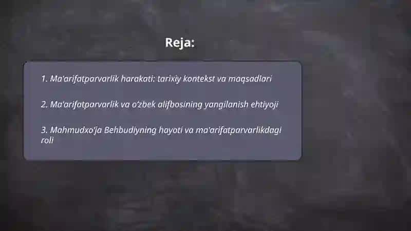 Ma'arifatparvarlik. Oʻzbek alifbosi 2
