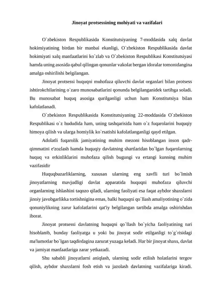 Jinoyat protsessining tushunchasi va mohiyati 2