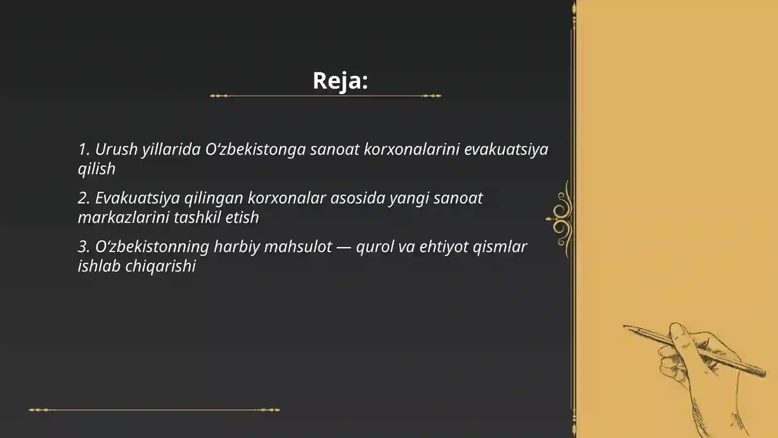 Urush yillarida Oʻzbekiston sanoati 2