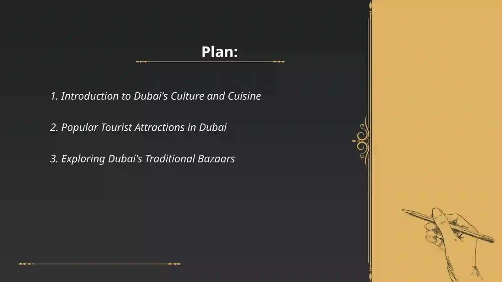 Designing a Tour and Gastronomic Itinerary for a Tourist from Jizzakh, Uzbekistan, Visiting Dubai 2