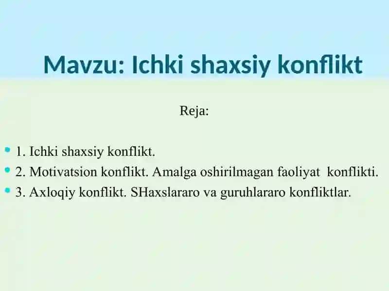 Ichki shaxsiy konflikt 2
