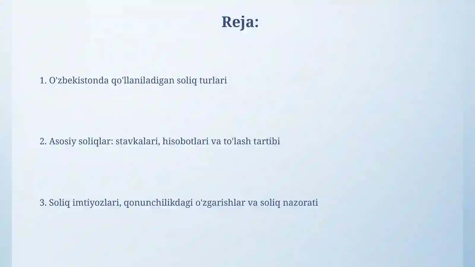 O'zbekistonda amaldagi soliq turlari 2