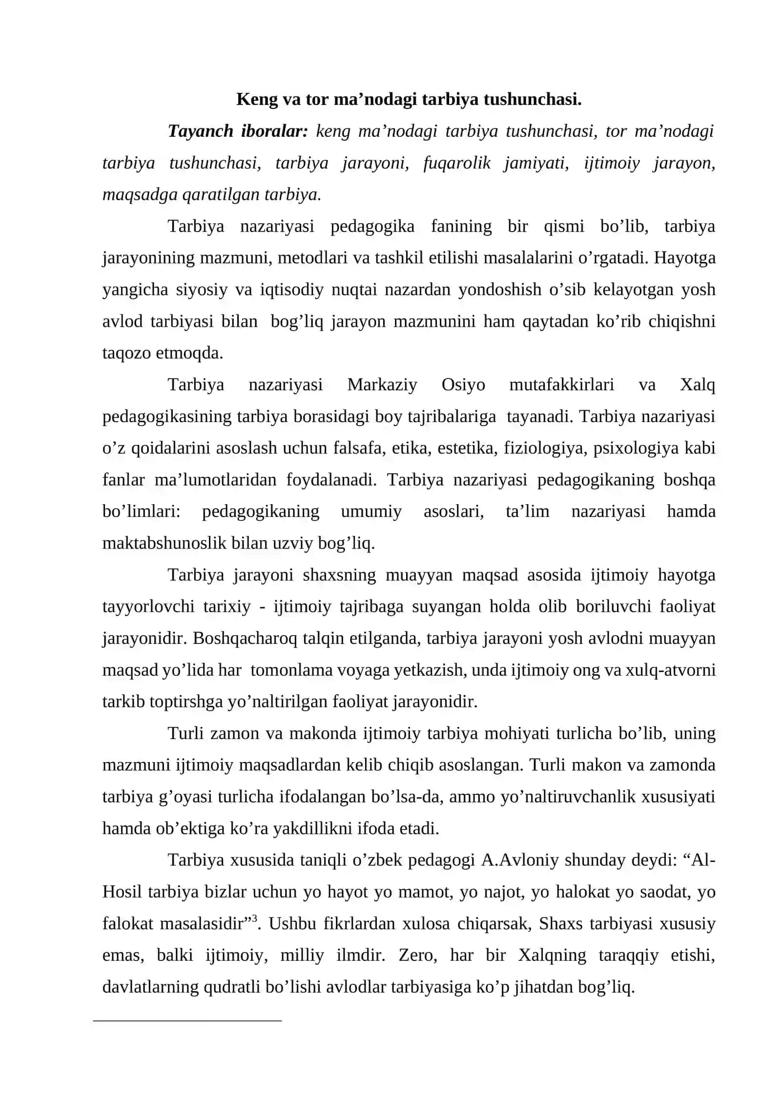 Tarbiya jarayoni, mazmuni, qonuniyatlari va tamoyillari 2