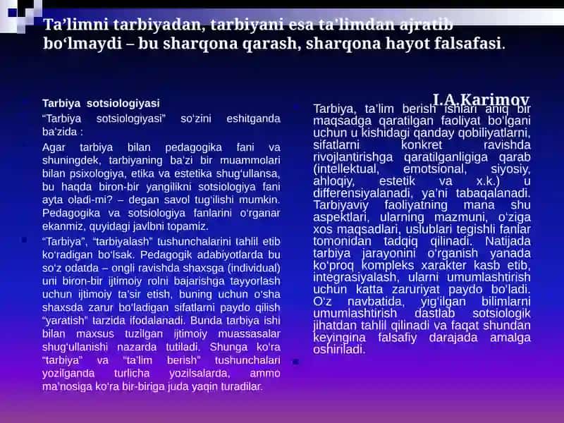 Tarbiyajarayonining mazmuni va vazifalari 2