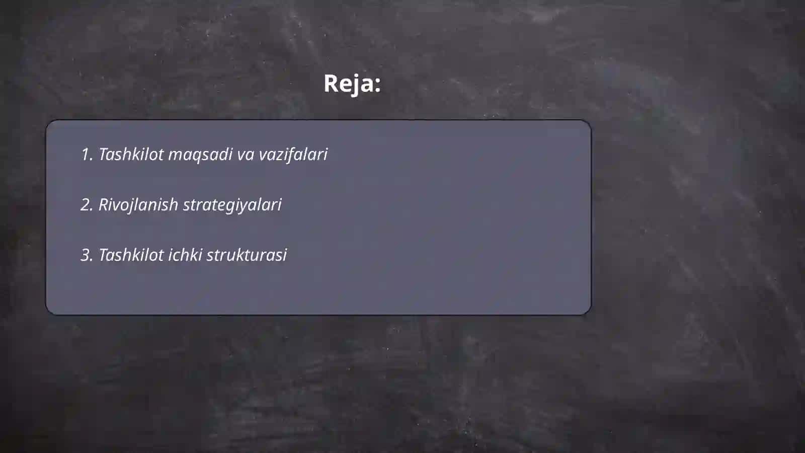 Tashkilot maqsadli rivojlanish ob'ekti sifatida 2
