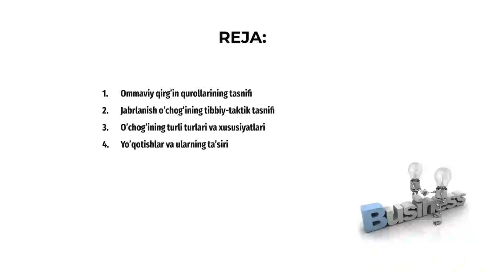 Ommaviy qirg’in qurollarining tasnifi 2