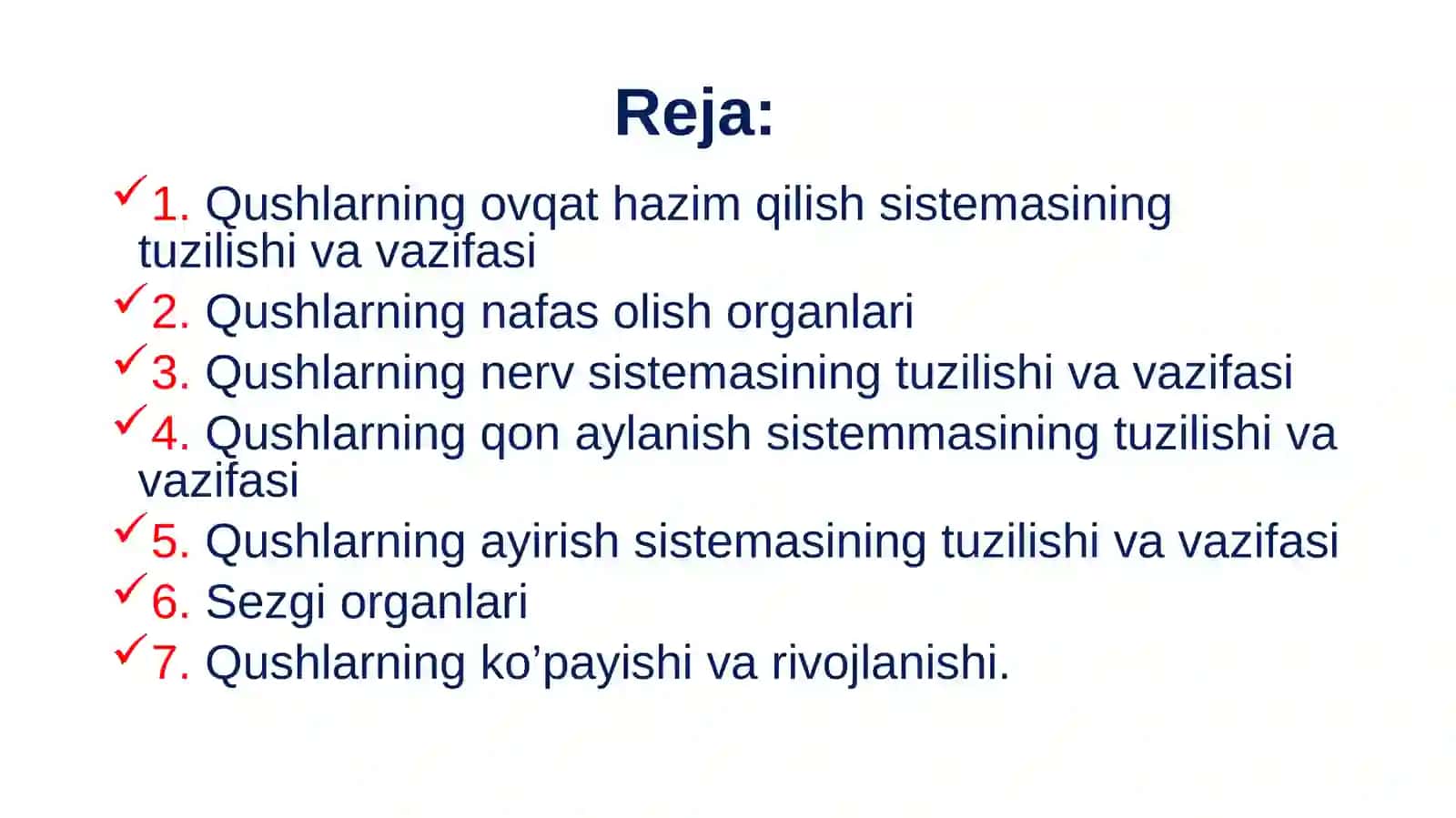 Qushlarning ichki tuzilishi 2