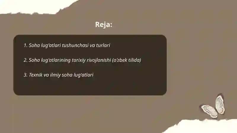 Soha lugʻatlari 2