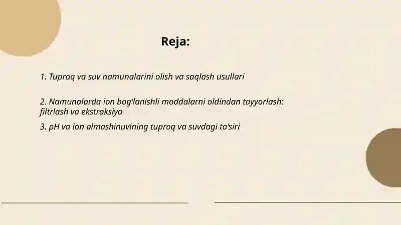 Tuproq va suvdagi ion bogʻlanishli moddalarni aniqlash 2