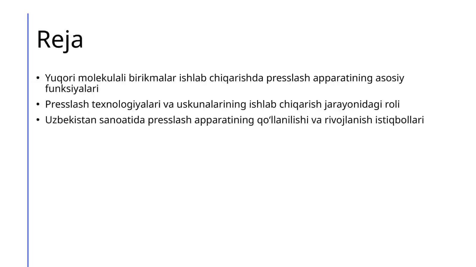 Yuqori molekulali birikmalar ishlab chiqarishda presslash apparati 2