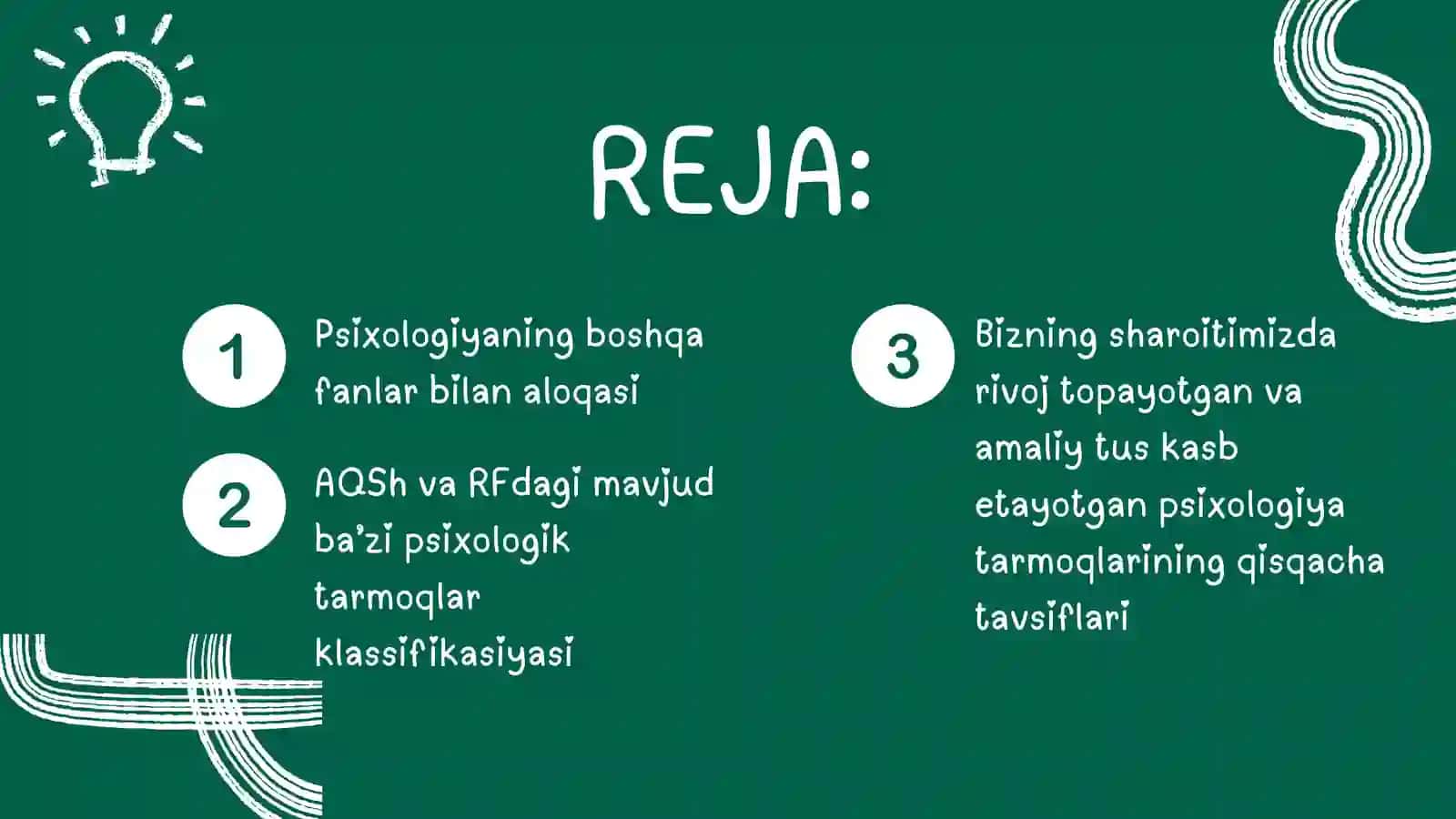 Psixologiyaning tarmoqlari 2