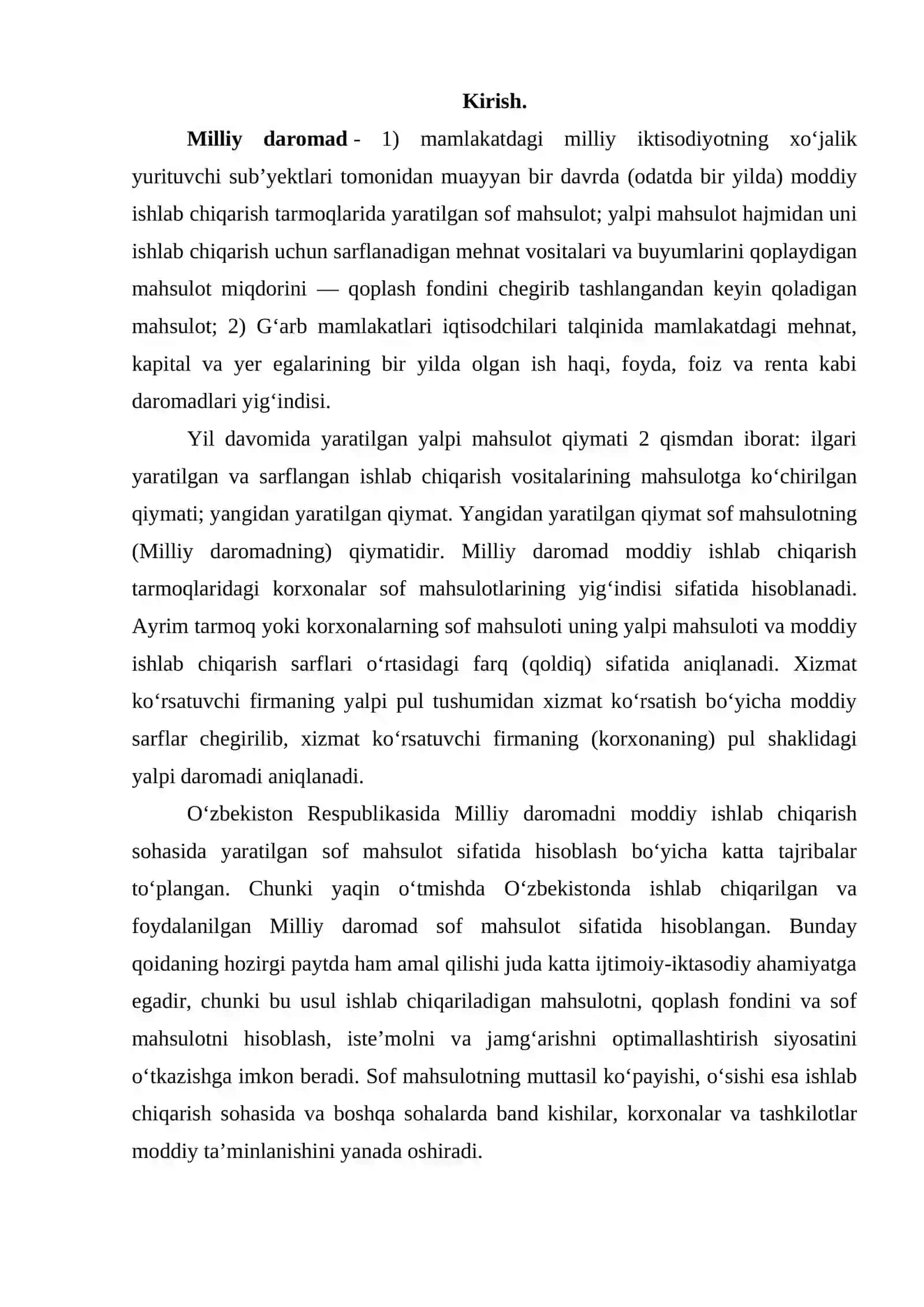 O'zbekiston respublikasining iste'molchilarining real daromadlari 2