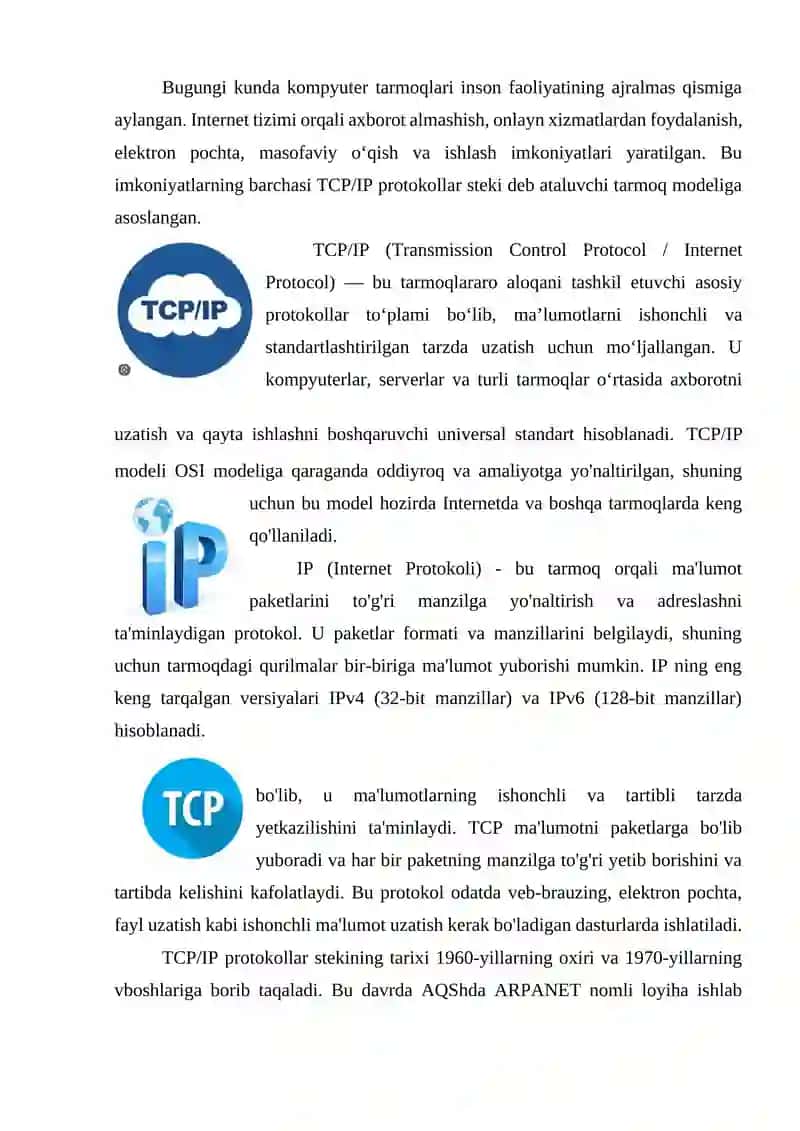 TCP/IP protokollar steki 2