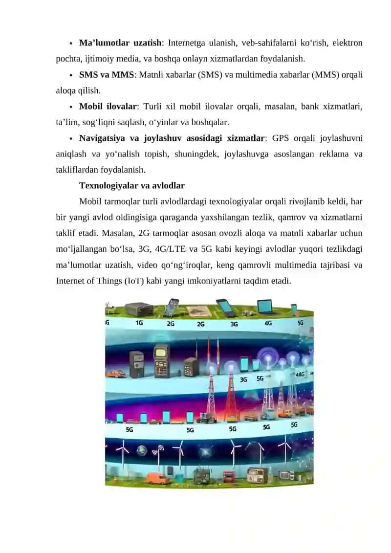 Mobil tarmoqlarning avlodlari 2